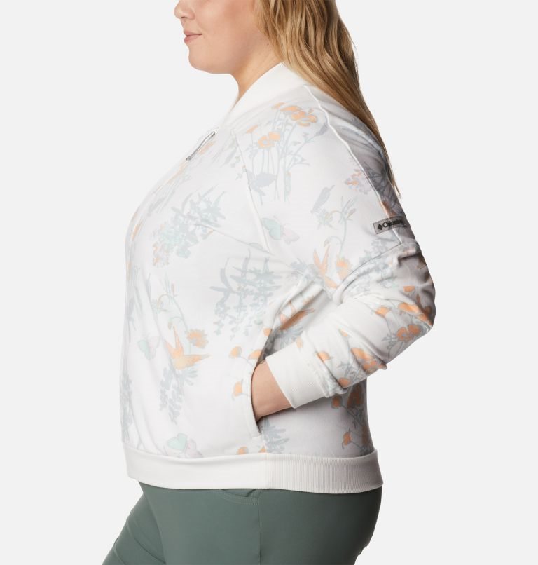 Women's Columbia Lodge French Terry Full Zip Jackets Flower | Plus Size CA-WAC48